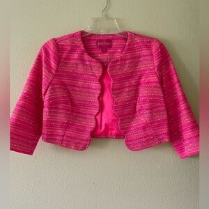 NWOT Lilly Pulitzer Crop Jacket Bright Pink Sz 8
